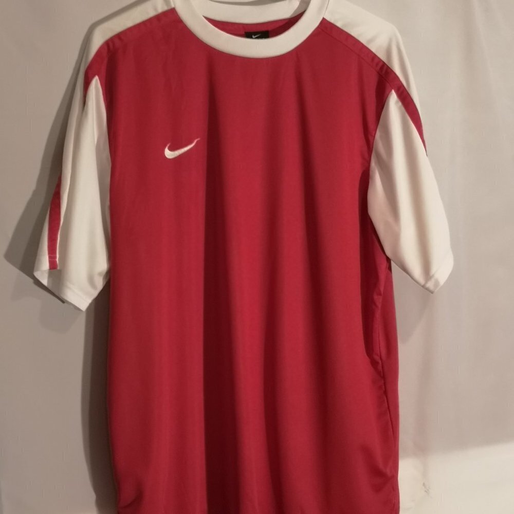 Nike Men's Size XL Red w/ White Sleeves Dri Fit Athletic shirt